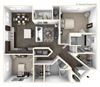 Two Bedroom Two Bath Floorplan